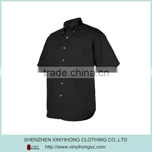 Classic Black Short Sleeve Cotton High Visibility Shirts Wholesale thumbnail-1
