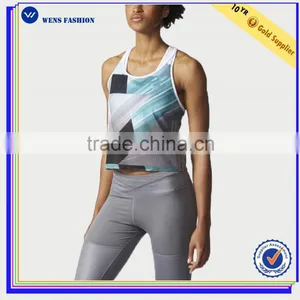 Factory Wholesale High Quality Print Sleeveless Athletic Tank Tops For Women thumbnail-1