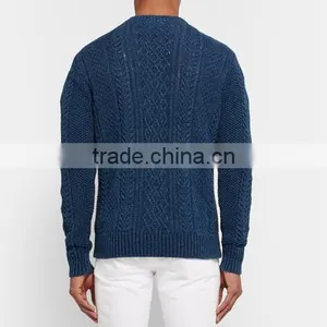 High Quality China Customed Latest Sweater Designs for Men Ribbed Trims Wool Blend Sweater thumbnail-3