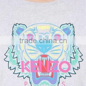 Custom Women Casual Short Sleeve Printed Cotton T Shirts,Oem Clothes Grey O Neck Printed T-Shirts For Women thumbnail-3