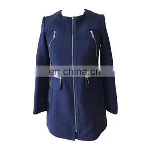 New Style Fashionable Elegant Warm Coat Women Blue thumbnail-1