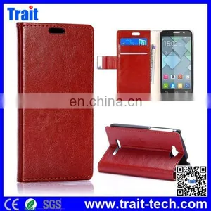 2015 Crazy Horse Flip Side Open Stand PC+ PU Leather WalletCase for Alcatel One Touch Pop C7 thumbnail-5