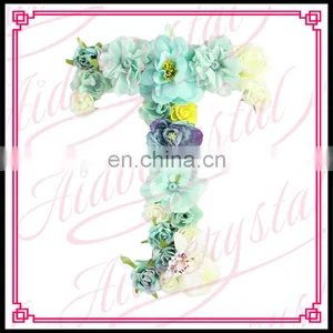Aidocrystal Hot Sale Artificial Colorful Rose Silk Flower Letter T for Indoor Decoration thumbnail-1