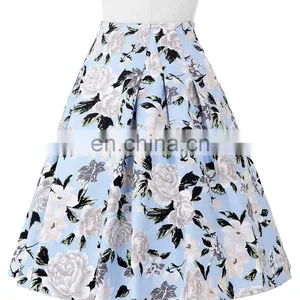 Grace Karin Occident Ladies Vintage Retro Floral Pattern Cotton Skirt 9 Patterns CL008925-8 thumbnail-2