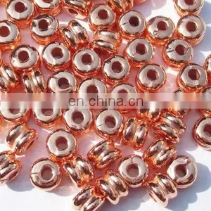 Metallic Plated Acrylic Beads, Copper Coated, Size 4x6mm thumbnail-1