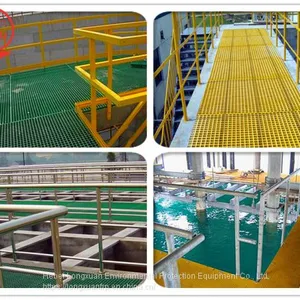 Yellow Molded Fiberglass Floor Grating / Plastic Grating Panels thumbnail-2