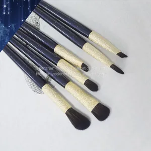 6pcs Bling Synthetic Eyeshadow Brush Makeup Brush Set for Beginner Smooth Cosmetic Set thumbnail-4