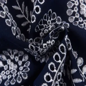 Hollow Out White Cotton Fabric Embroidered Lace thumbnail-2