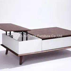 Storage Carved Wooden Italian White Design Living Room Coffee Table Drawing Room Furniture thumbnail-2