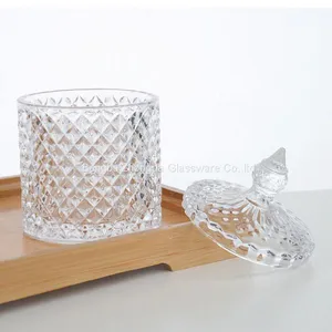 Hot Selling Sugar Bowl Glass Candy Jar With Lid thumbnail-2
