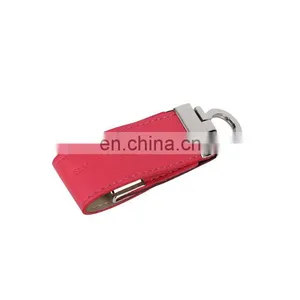 Marketing Gift Items Leather USB Key 8GB 16GB 32GB Memory Flip Leather USB Stick thumbnail-3