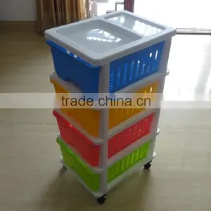 2016 Japan Hot Selling New Style Colorful 4 Tier Detachable Plastic Storage Drawer, Locker, Cabinet thumbnail-1