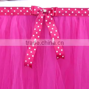 Romantic Wedding Party Birthday Supply Dessert Station Tutu Tulle Table Skirt Cover SD103 thumbnail-4