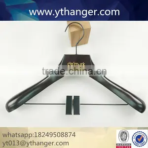CY-651custom Garment Wooden Cloth Hanger Wooden Suit Hanger With Trousers Clips thumbnail-1