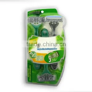 Hot Sell Triple Blade Shaving Straight Razor Stainless Steel Blade thumbnail-3