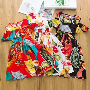 Summer New Girls Dress Children Cotton Silk Prom Long Dresses Korean Style 2 To 8 Years Old Kids Floral Printed Clothes thumbnail-4