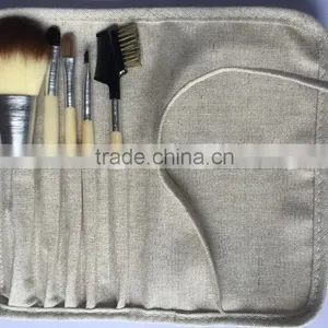 5pcs Synthetic Hair Wood Handle Travelling Makeup Brush Set thumbnail-1