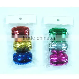 HOT SALE 3PK Mix Color 10 Meters Metallic Poly Curly Ribbon Gift Bow thumbnail-1