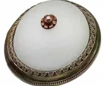European Style Ceiling Light for Bedroom, Living Room, Study, Copper-colored Lamp, American Style Round Ceiling Light, Modern and Minimalist. thumbnail-2