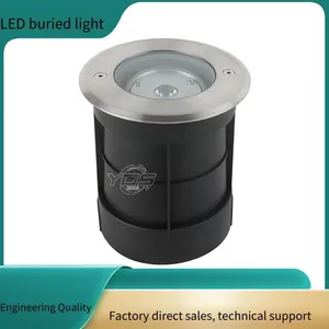 Led 304 Stainless Steel Round In-ground Lights, 6w Waterproof, Single-color Constant Brightness, 6w Flood-resistant With 512 Full-color Dmx Control thumbnail-1