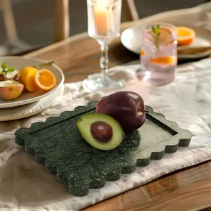 Popular Scalloped Green Marble Tray thumbnail-4
