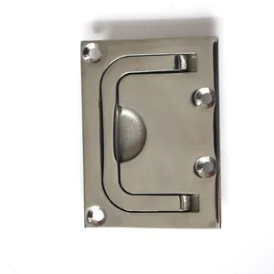 316 Stainless Steel Ring Pull Handle Rectangular Marine Flush Lifting Handle thumbnail-1