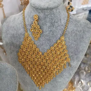 Mali 24K Dubai Gold Color Jewelry Set, African Bridal Wedding Jewelry Set for Women, Wholesale From 12 Pieces. thumbnail-3