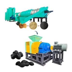 Eco-friendly Charcoal Making Machine Rice Husk Carbonization And Ball Pressing Production Line EPC thumbnail-1
