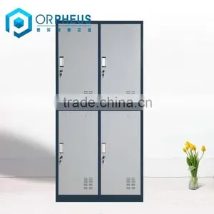 Promotional Unassembled Double Tier 4 Doors Metal Wardrobe Lockers for School Gym Locker thumbnail-4