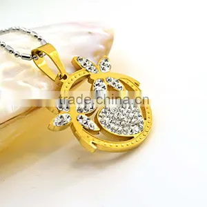 High Quality Women European Fashion Jewelry Set Chain Crystal Pendant Necklace & Charm Heart Earrings thumbnail-4