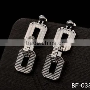 2015 High Quality Double Square Alloy Jewelry Earring Wholesale Vintage Earring Foe Women thumbnail-1