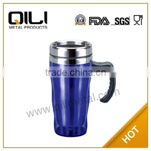 Printed Double Plastic & Stainless Steel Auto Cup With Handle thumbnail-1