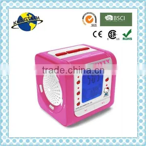 Cute Pink Hello Kitty Cute Projector Alarm Clock Radio thumbnail-1