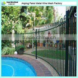 Green Powder Coated 1.2m Heigh Hoop Top Steel Pool Fence thumbnail-1