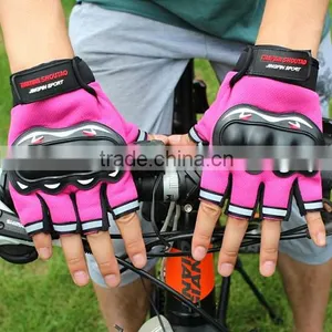 Men Motorcycle Cycling Gloves Half Finger Anti Slip 3D Hard Shell Protective Bicycle Bike Riding Racing Gloves thumbnail-3