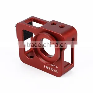 Red Metal CNC Aluminium Protective Case Shell for Hero4 HERO3+ thumbnail-1