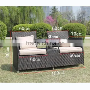 Classical New Design Outdoor Leisure Double Couple Cushions For Cheap Wicker Rattan Chair thumbnail-6