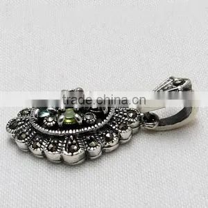 Beautiful Marcasite Multi Colour Pendant, Handmade Silver Jewellery, Silver Jewellery thumbnail-4