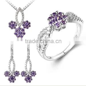 2015 Fashion Bling 18k Gold Plated Necklace Set China Wholesale Jewelry Set thumbnail-1