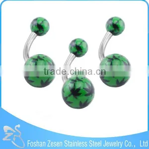 Body Jewelry Type Dark Lot Leaf Belly Ring Piercing Belly Button thumbnail-1
