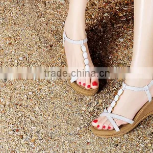 Summer Fashion Design Medium Heel Wedge Heel Lady Sandals thumbnail-4
