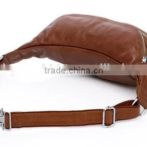 2015 New Design Fashion Man Leather Waist Bag Brown Waterproof Waist Bag for Men thumbnail-3