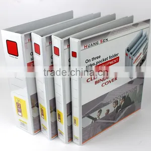 Factory Handmade Good Quality A4 Size Metal Ring Binder 1''- 3'' PVC Loose-leaf File Multi-pocket File Folder for 200-700 Pages thumbnail-2