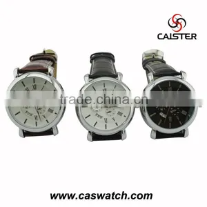 Fashionable Watch With Two Eyes Calendar Wrist Watch for Men thumbnail-3