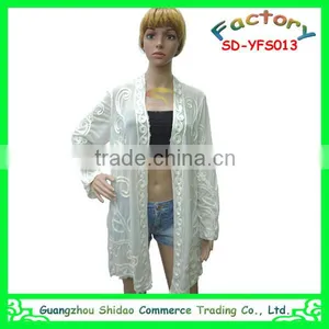 Simple Lace New Fashion White Lace Long Sleeve Blouse thumbnail-1