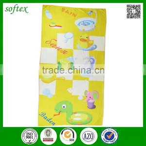 2016 Hot Selling Cartoon Animal Print Microfiber Beach Towel Manufacturers for Kids thumbnail-4