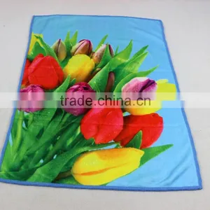 40x60cm 60g Microfiber Custom Tea Towel Printing With Fruit and Flower thumbnail-3