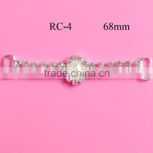 Stock Hot Selling Pearl Crystal Rhinestone Connector for Headband/hairwear(RC-4) thumbnail-1