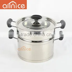 Multi-functional 24cm 2 Tier Stainless Steel Cooking Pot With Steamer for Food and Encapsulated Base thumbnail-2