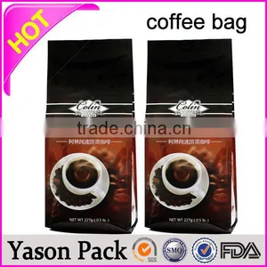 Yason Biodegradable Valve Coffee Bags Black Coffee Bag With Valve Beautiful Aluminum Foil Coffee Bag With Gusset thumbnail-6